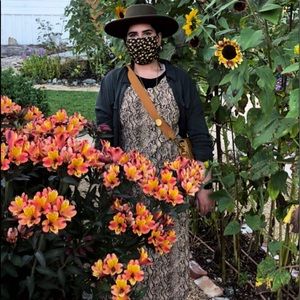 Vintage midi dress with side slit